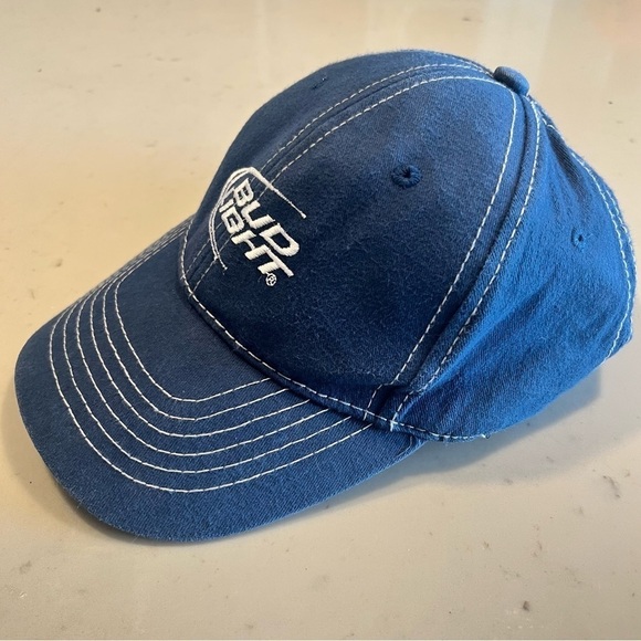 Navy Blue Bud Light Blue Adjustable Trucker Hat OS - Picture 2 of 7